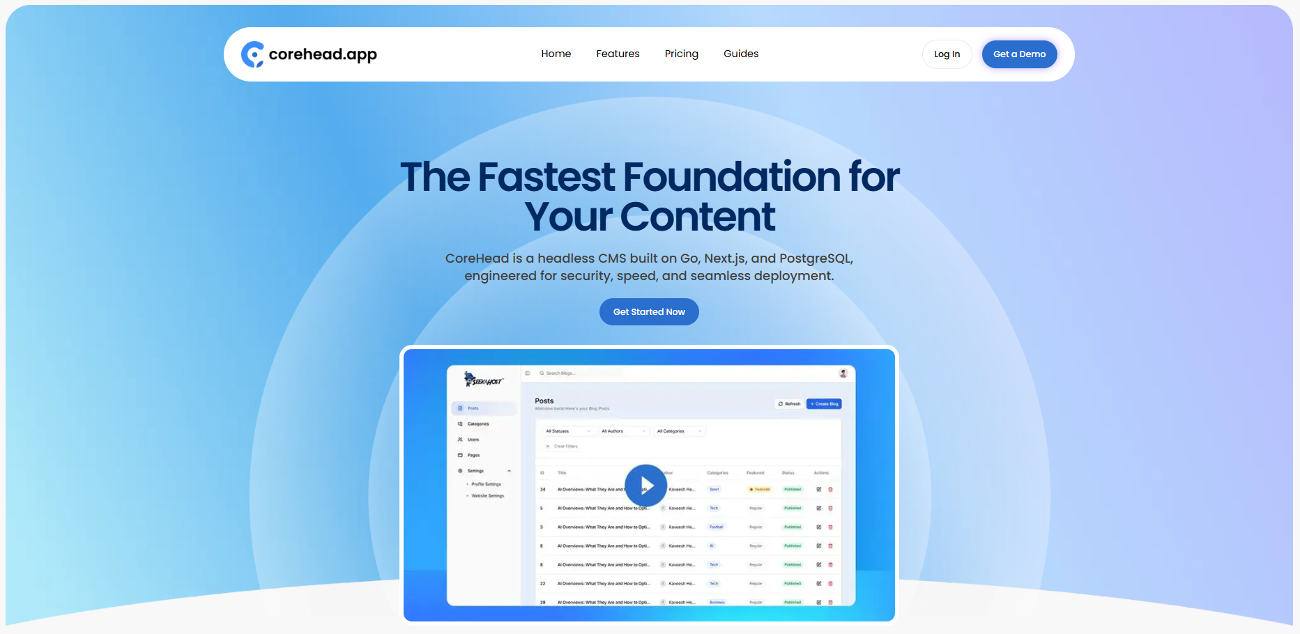 Get Started With CoreHead
